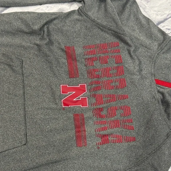 Nebraska Kids Gray and Red Hoodie - Picture 2 of 5